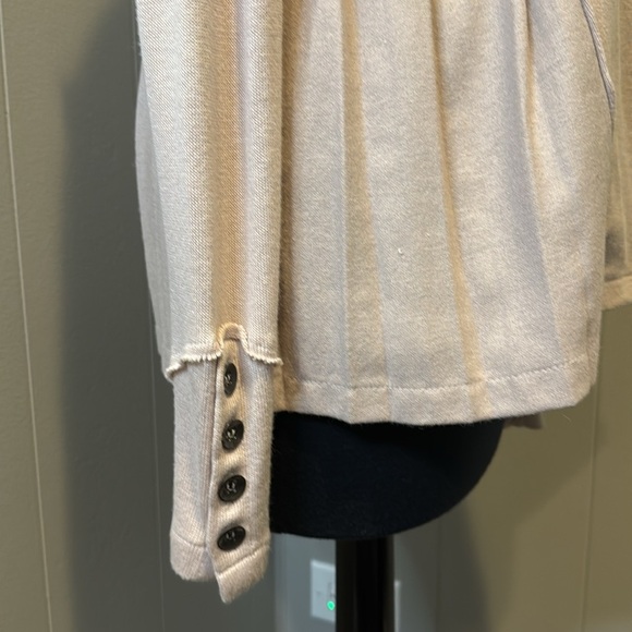 Free People Women’s Extra Small distressed double breasted jacket cream blush - Picture 3 of 8